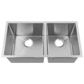 32-inch stainless steel undermount double basin kitchen sink.