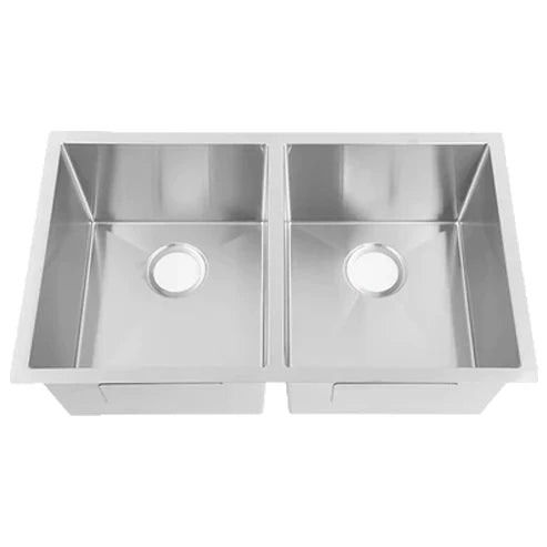 32-inch stainless steel undermount double basin kitchen sink.