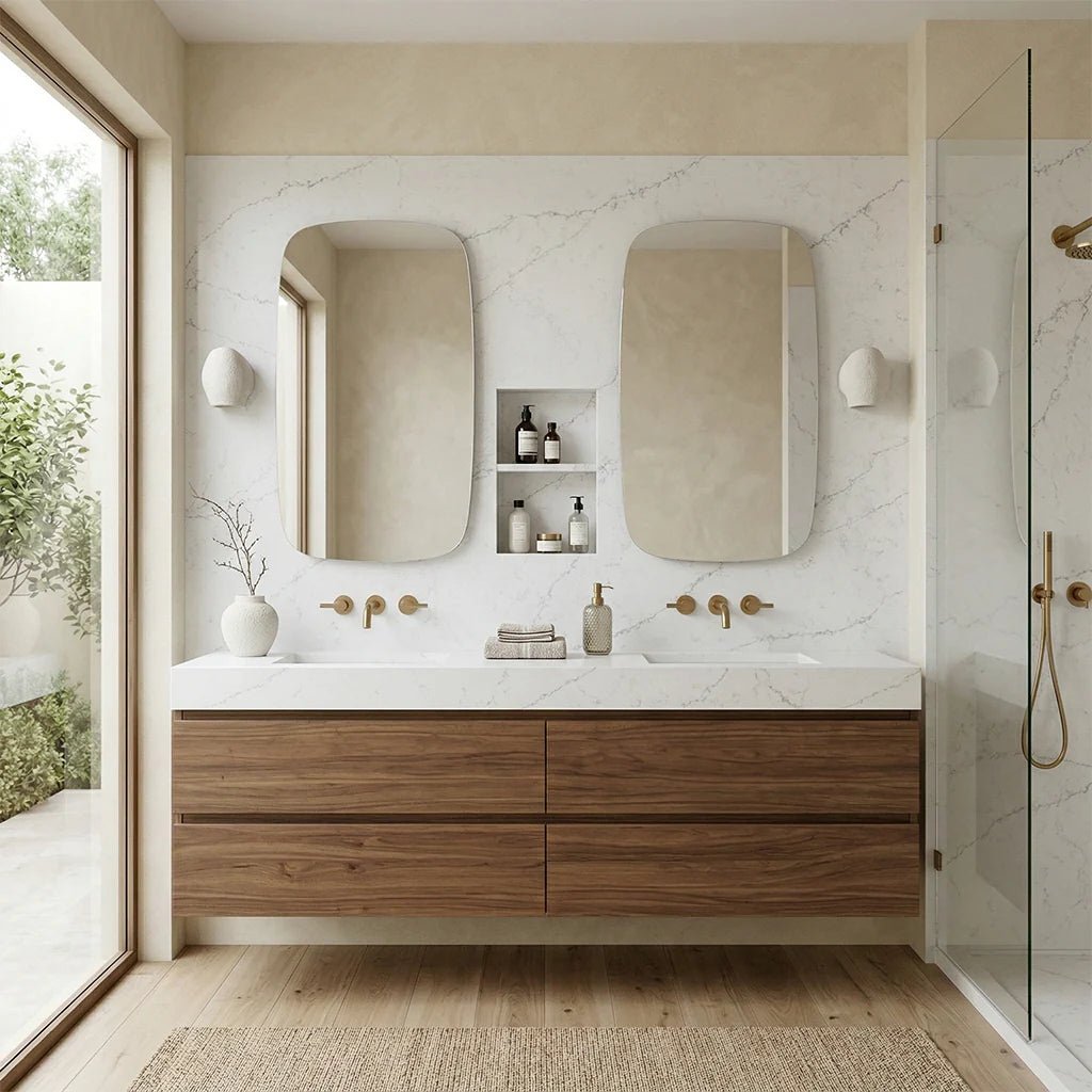 Alpine Calacatta Silica-Free Quartz Slab - Pandora Mt Co.,ltd -Quarz Manufacturer Vietnam